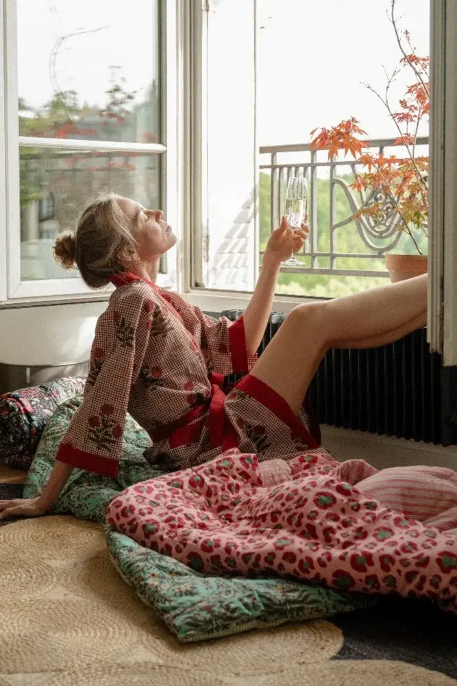 Bathrobes - 100% COTTON LONG KIMONO - CURIOSITY LAB