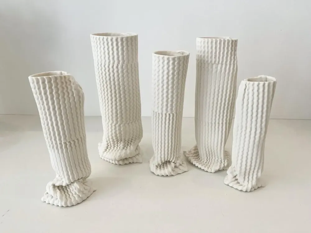 Vases - Vases gaufrés - FANNY LAUGIER PORCELAINE