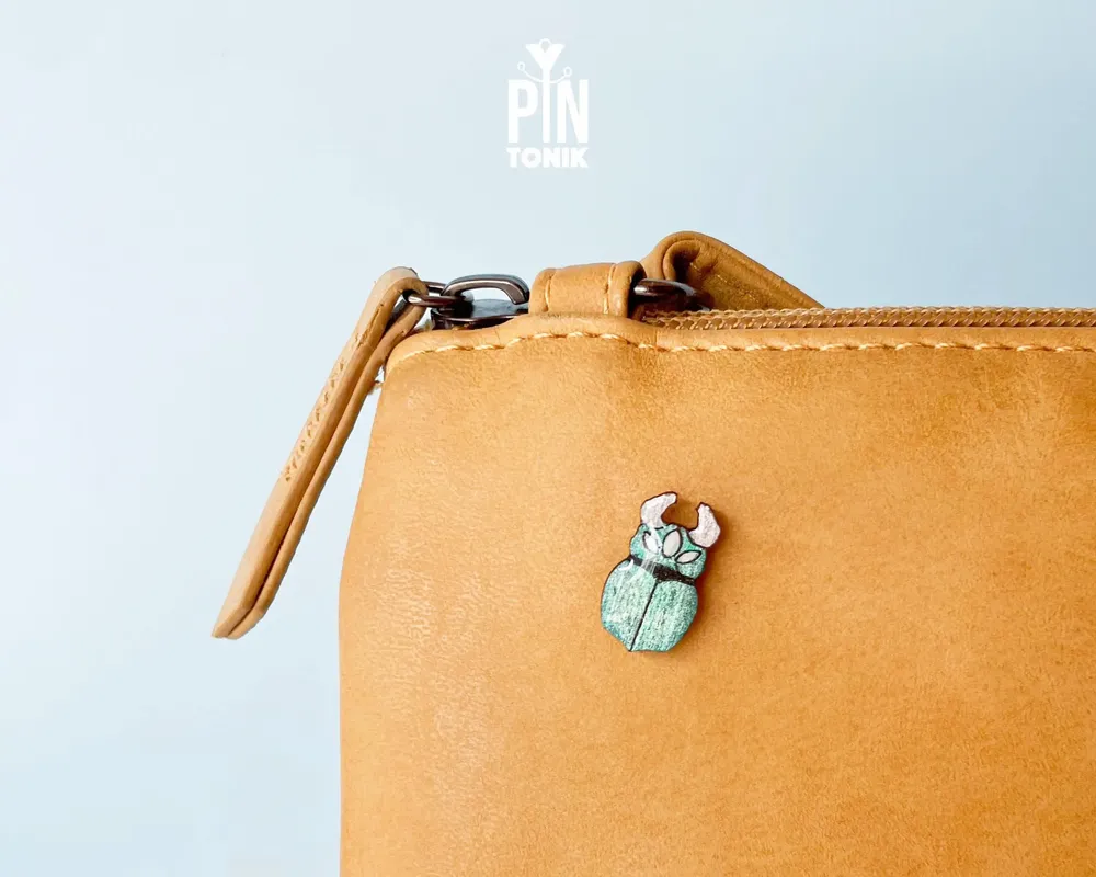 Bijoux - Broche Lucane Cerf-volant - Bijou Insecte Rhinocéros - Cadeau pour les amoureux des insectes - Mini broche Ita Bag - PENTIK