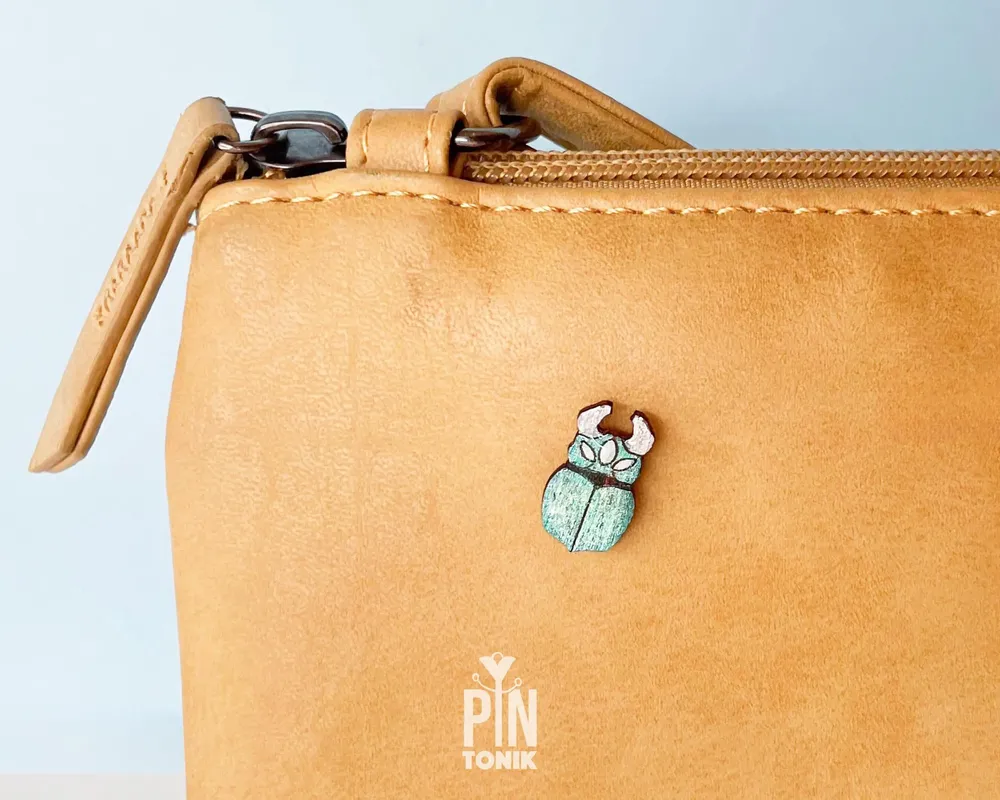 Bijoux - Broche Lucane Cerf-volant - Bijou Insecte Rhinocéros - Cadeau pour les amoureux des insectes - Mini broche Ita Bag - PENTIK