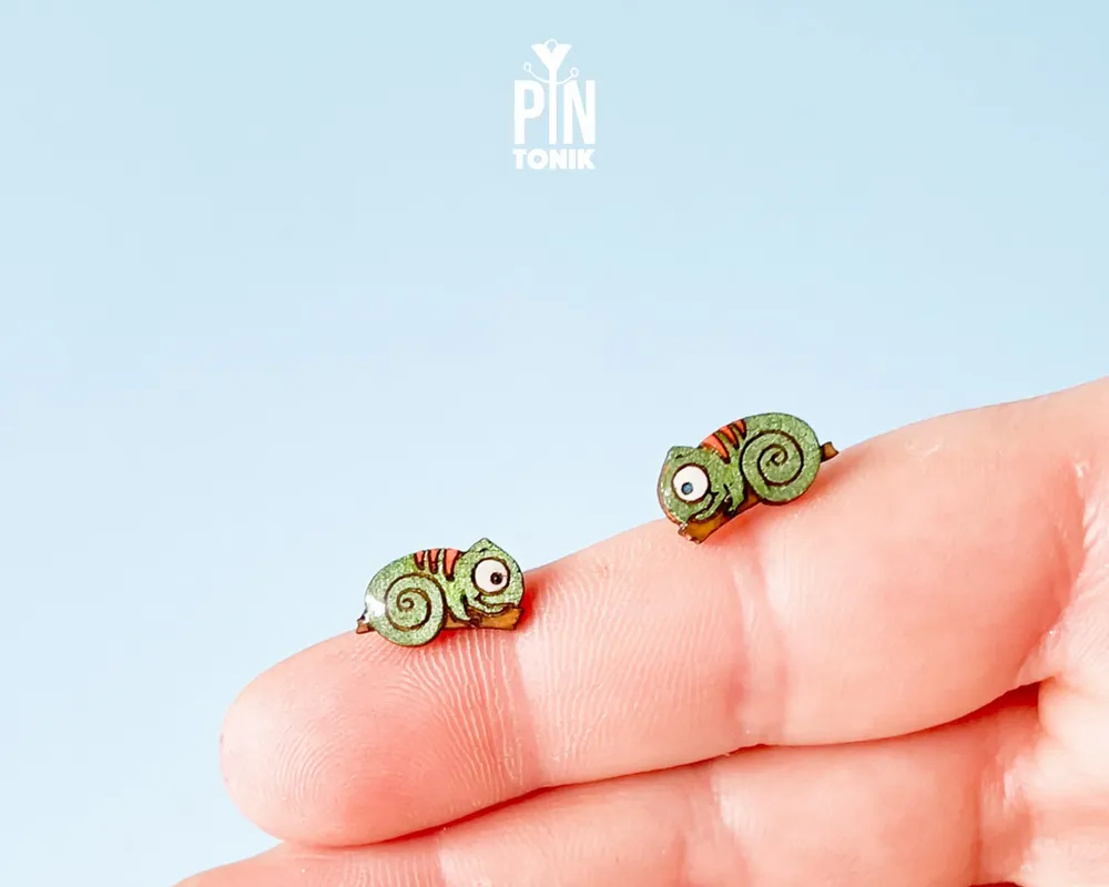 Bijoux - Boucles d'oreilles caméléon - Cadeau de Noël amusant pour les amoureux des animaux - Boucles d'oreilles reptile lézard - PENTIK