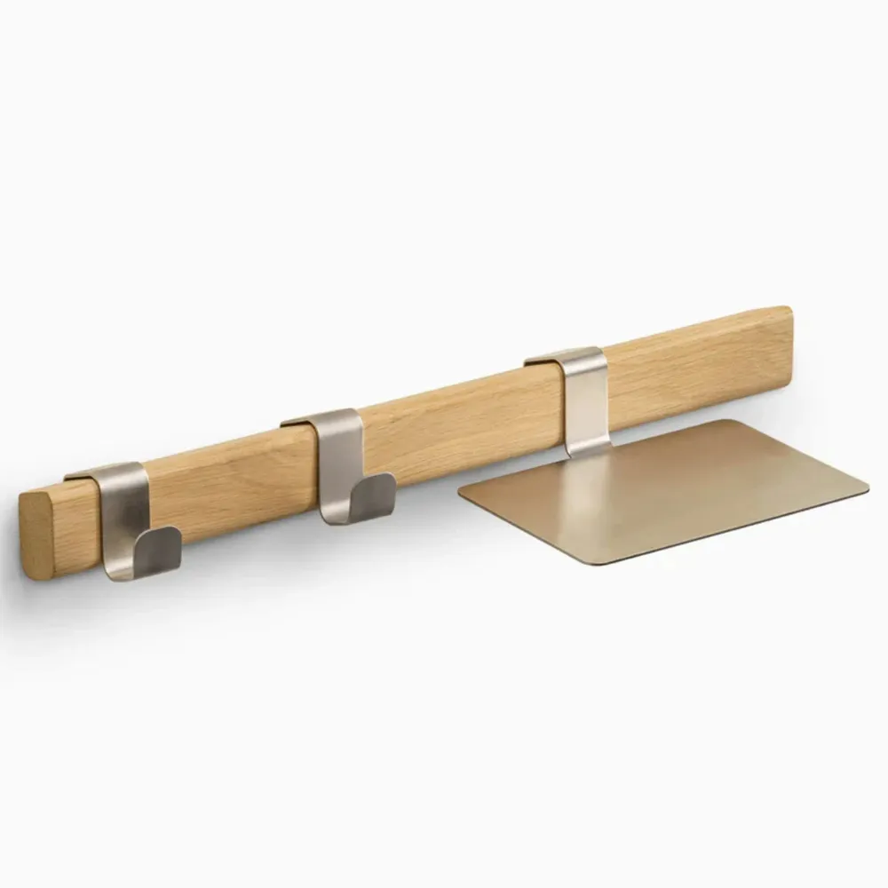 Wardrobe - OUTLINE – Wall Hanger in Stainless Steel and Solid Wood - MOR