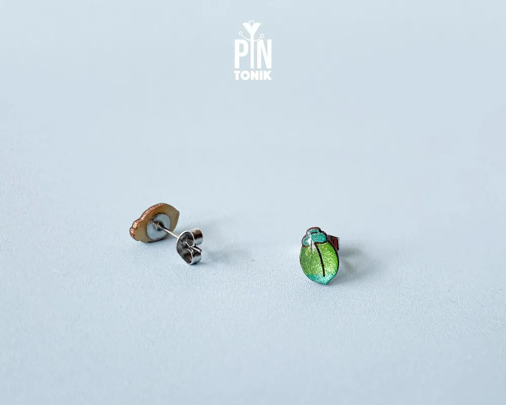 Jewelry - Blue Tansy Earrings - Milkweed Beetle Stud Earrings - Bug Insect Jewelry - PENTIK