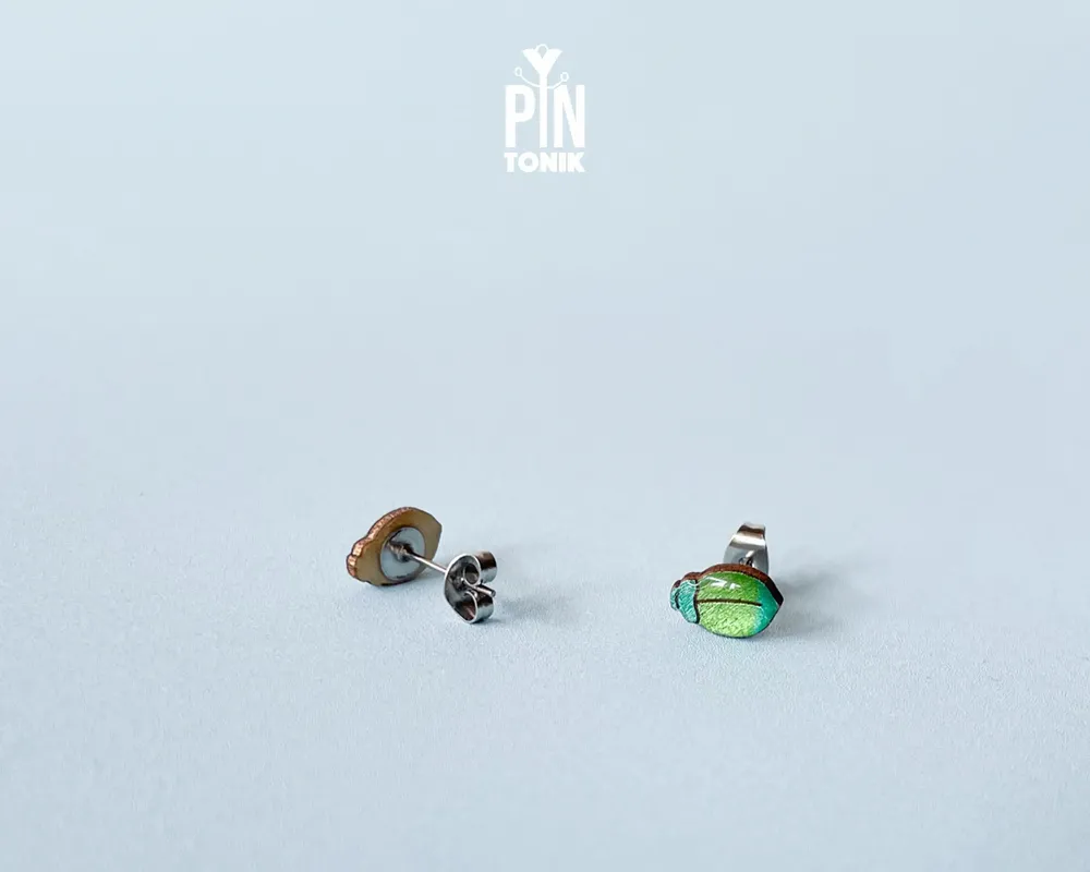 Jewelry - Blue Tansy Earrings - Milkweed Beetle Stud Earrings - Bug Insect Jewelry - PENTIK