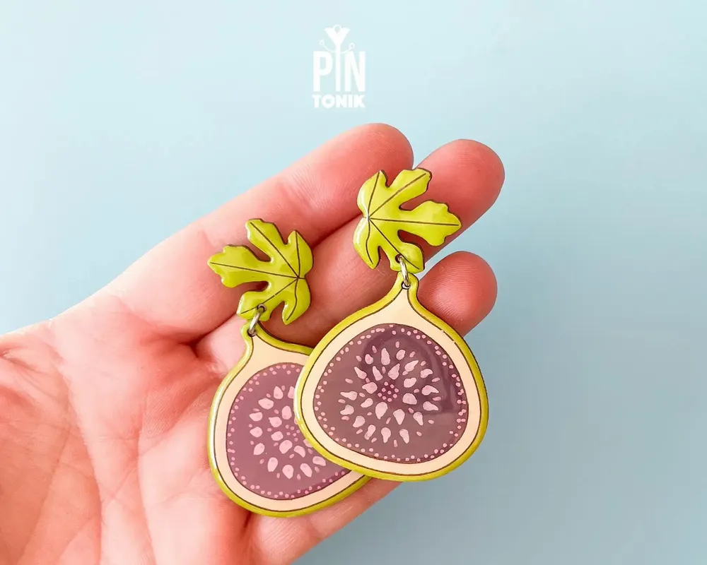 Jewelry - Fig Fruit Earrings - Summer Fruits Chunky Jewelry - PENTIK