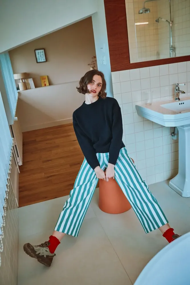 Apparel - Azalée navy blue sweater - POUDRE ORGANIC