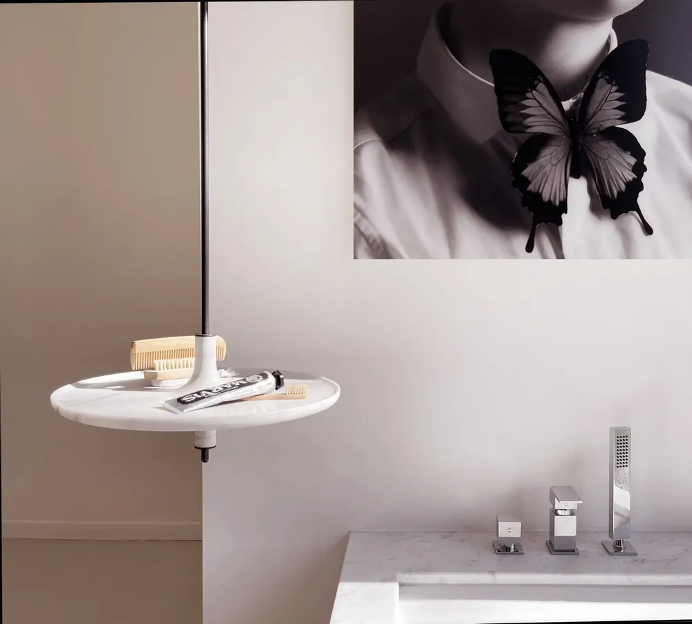 Bathroom equipment - Spinning top shelf TOUPY - Carrara white marble - MADEMOISELLE JO