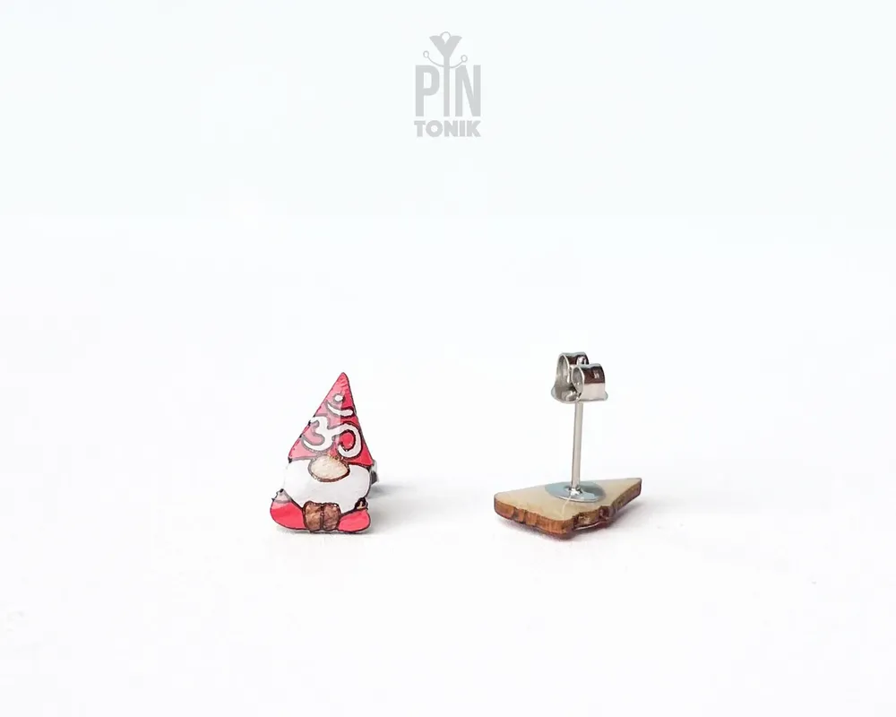 Jewelry - Yoga Funky Earrings - Statement Gnome Jewelry - Funny Spiritual Gift for Bestfriend, Teenage Girl or 21st birthday - PINTONIK
