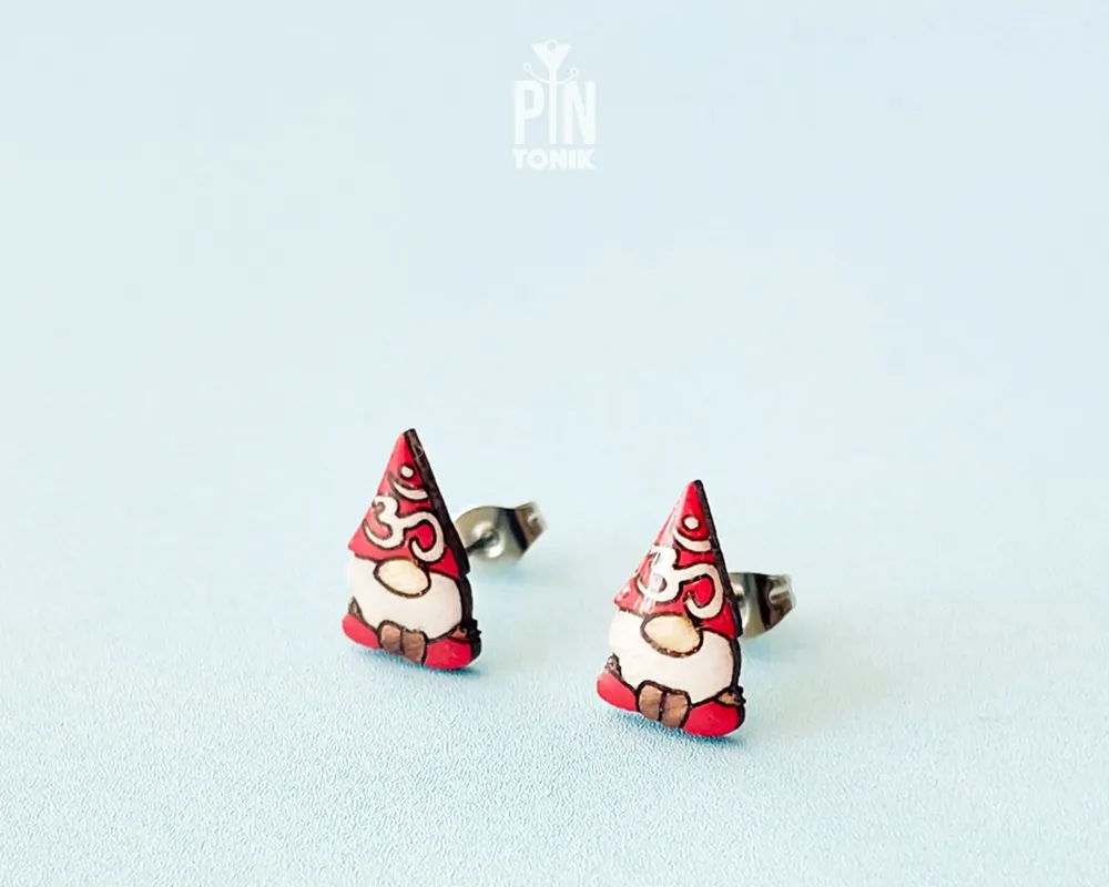 Jewelry - Yoga Funky Earrings - Statement Gnome Jewelry - Funny Spiritual Gift for Bestfriend, Teenage Girl or 21st birthday - PINTONIK