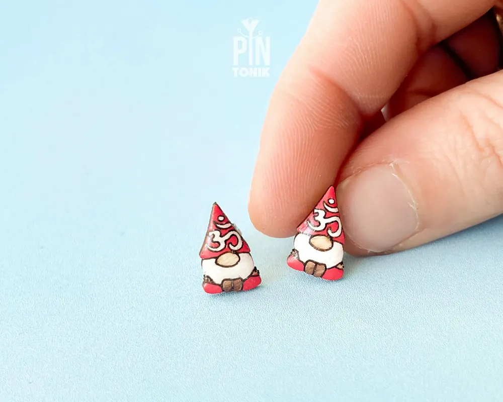 Jewelry - Yoga Funky Earrings - Statement Gnome Jewelry - Funny Spiritual Gift for Bestfriend, Teenage Girl or 21st birthday - PINTONIK