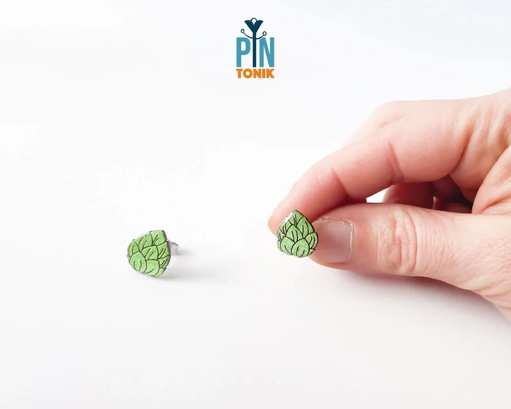 Jewelry - Beer Hops Funky Earrings - Quirky Men Jewelry - Octoberfest Funny Bartender Gifts for Beer Lover - PINTONIK