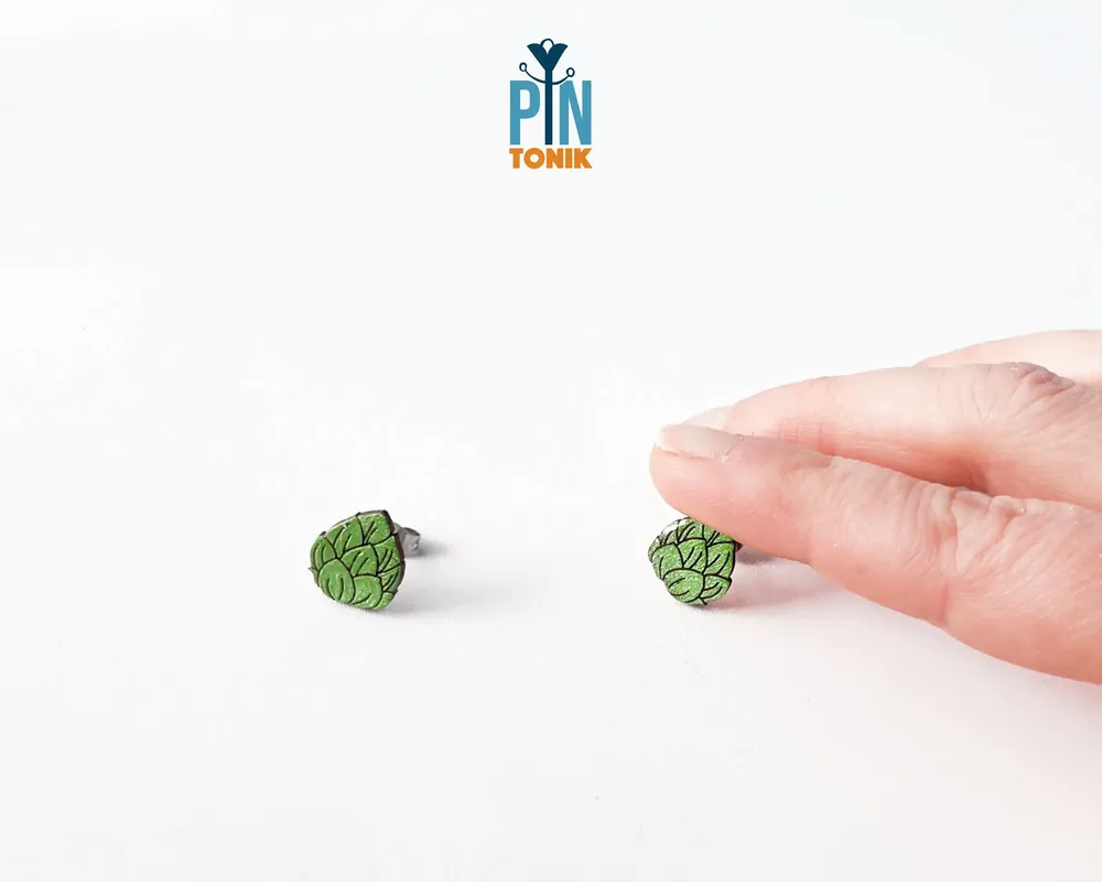 Jewelry - Beer Hops Funky Earrings - Quirky Men Jewelry - Octoberfest Funny Bartender Gifts for Beer Lover - PINTONIK