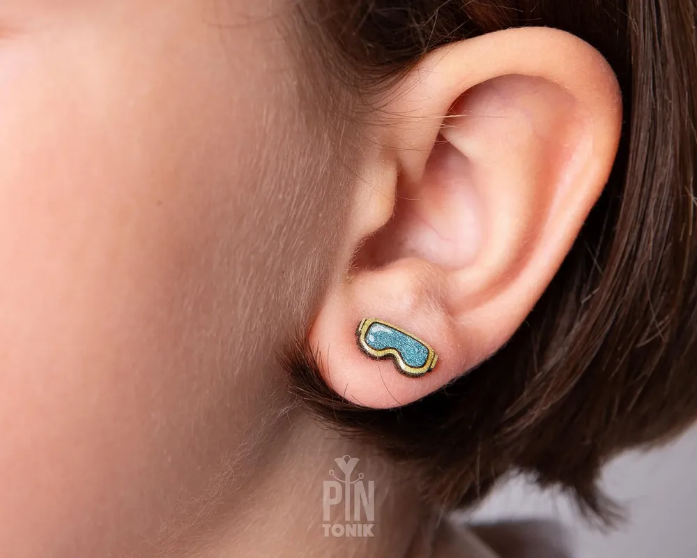 Jewelry - Snowboard Earrings - Fun Apres Ski Stud Earrings - Ski Goggle Gifts and Stocking Stuffers - PINTONIK