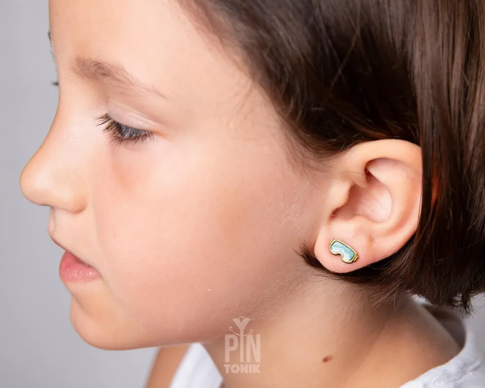 Jewelry - Snowboard Earrings - Fun Apres Ski Stud Earrings - Ski Goggle Gifts and Stocking Stuffers - PINTONIK