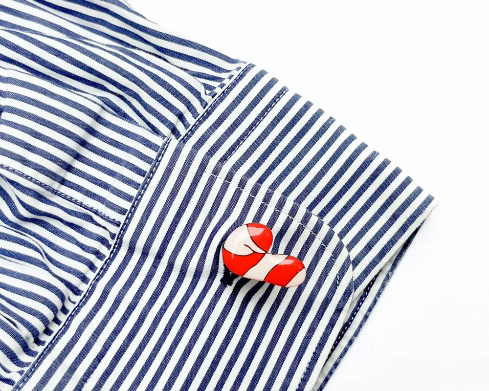 Jewelry - Christmas Cufflinks - Candy Cane Gifts - Winter Wedding Groom Cuff Links - PINTONIK