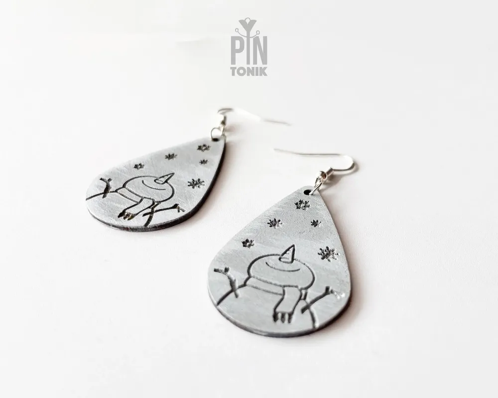 Jewelry - Snowman Earrings - Christmas Jewelry - Fun Snow Man Dangle Earrings - PINTONIK