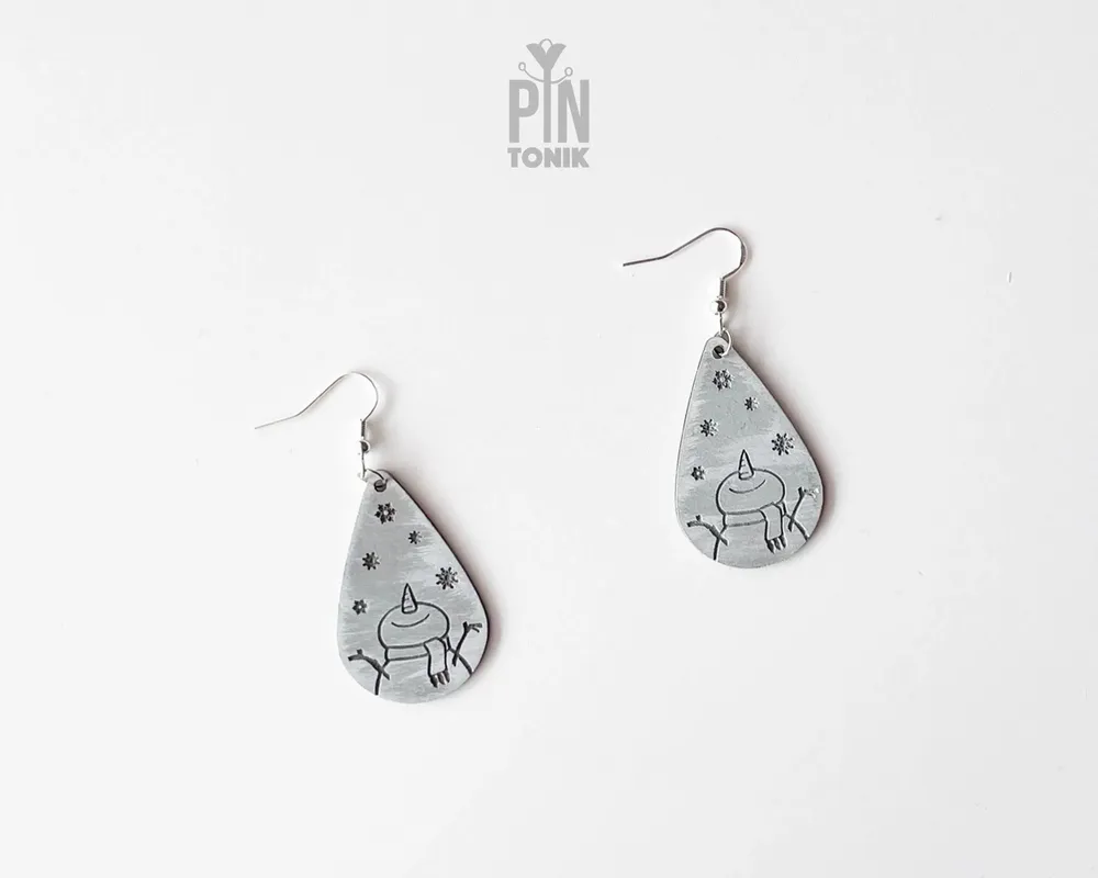 Jewelry - Snowman Earrings - Christmas Jewelry - Fun Snow Man Dangle Earrings - PINTONIK