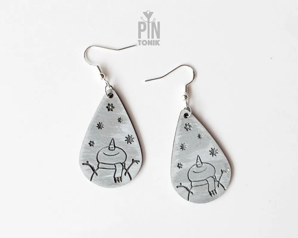 Jewelry - Snowman Earrings - Christmas Jewelry - Fun Snow Man Dangle Earrings - PINTONIK