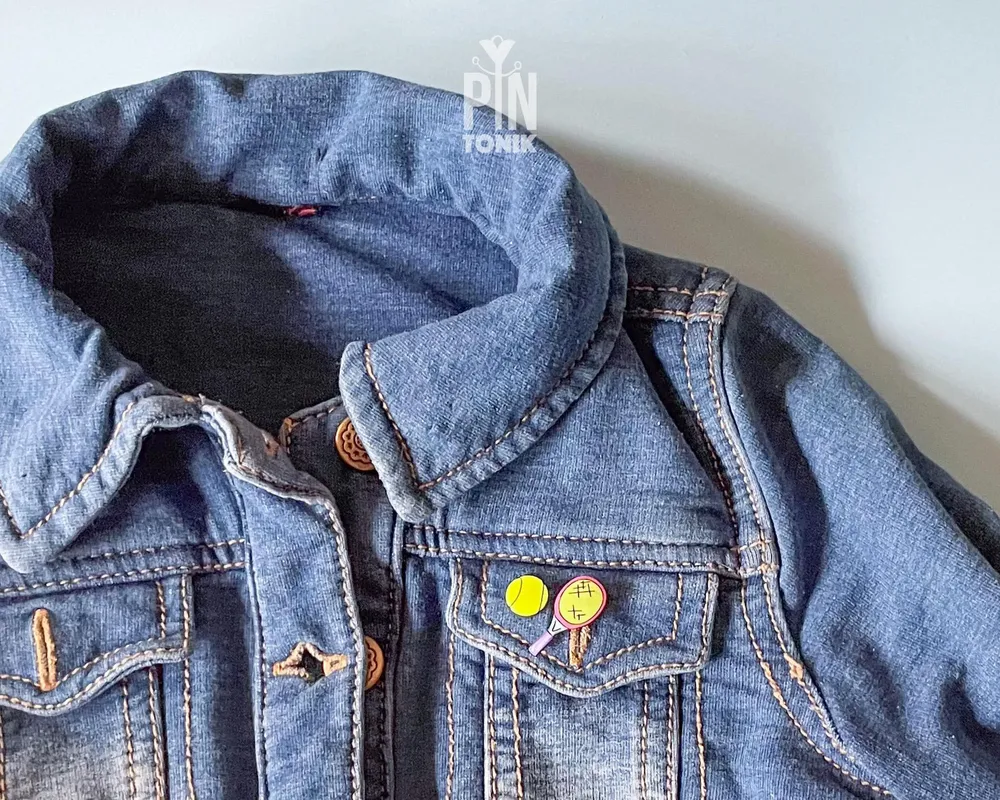 Jewelry - Tennis Lapel Pins - Neon Racket & Ball Pin Set - PINTONIK