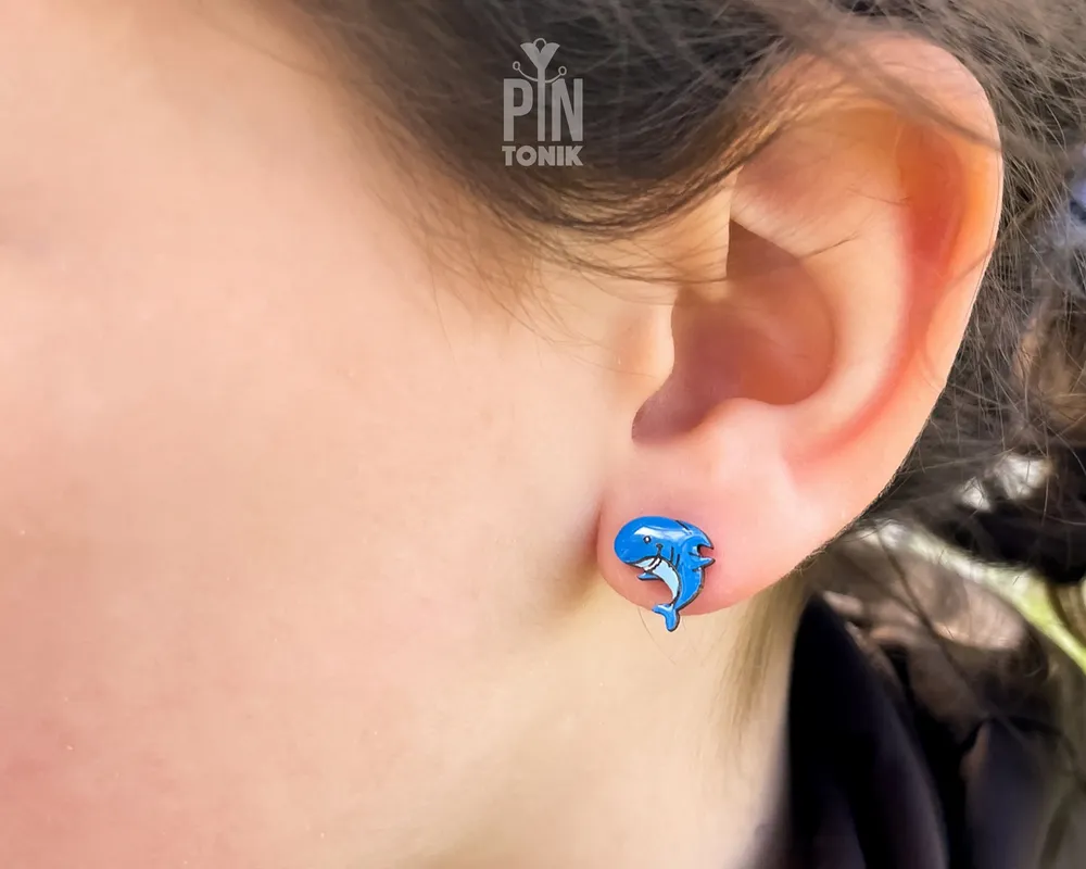 Bijoux - Boucles d'oreilles requin-baleine - Bijoux de plage en bois - PINTONIK