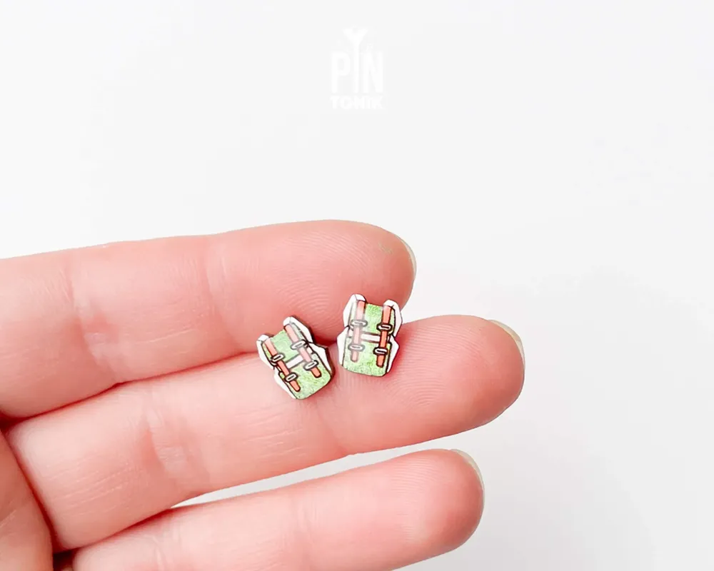 Jewelry - Adventure Time Earrings - Travel Backpack Stud Earrings - Wanderlust Jewelry - Rock Climbing Gifts - PINTONIK