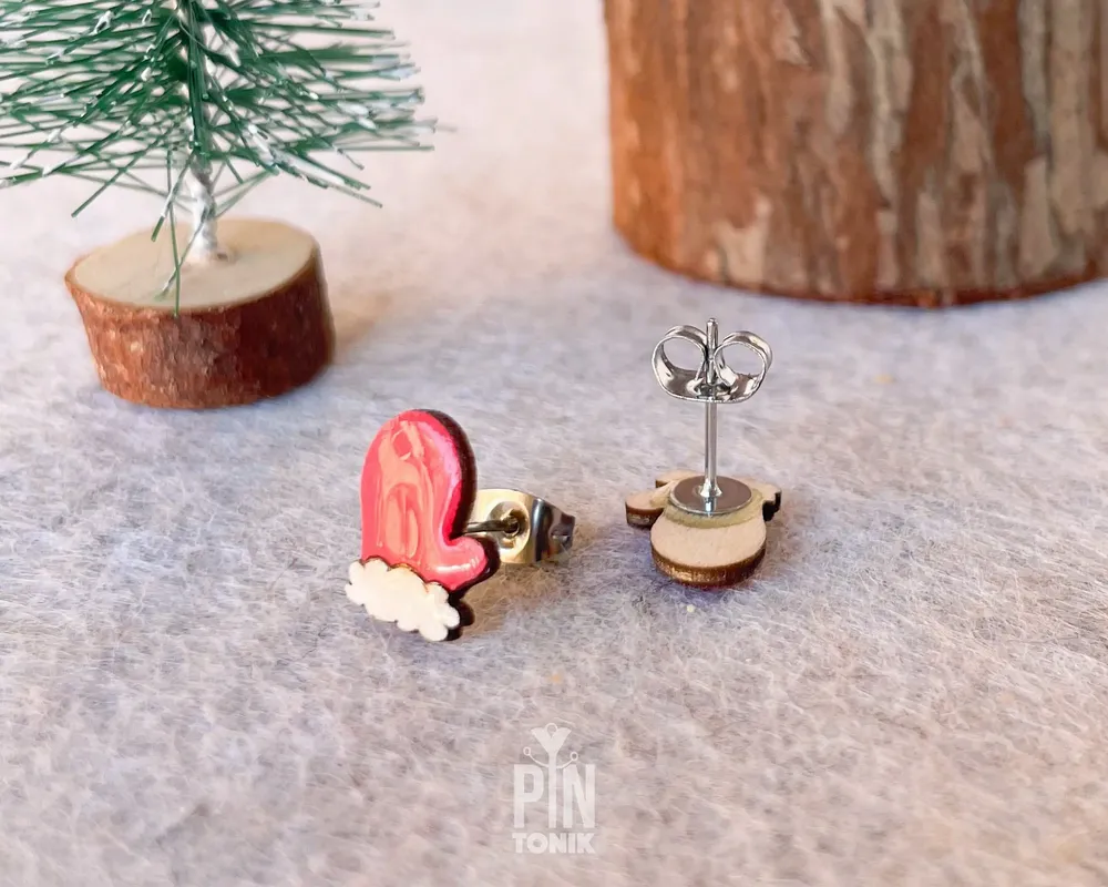 Jewelry - Santa Gloves Funky Earrings - Funny Christmas Stocking Stuffer - PINTONIK