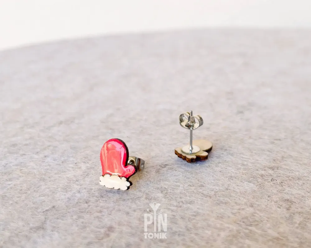 Jewelry - Santa Gloves Funky Earrings - Funny Christmas Stocking Stuffer - PINTONIK