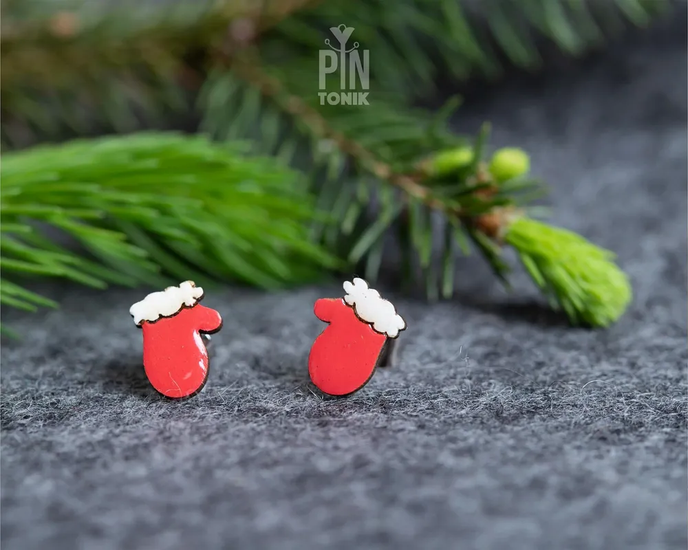 Jewelry - Santa Gloves Funky Earrings - Funny Christmas Stocking Stuffer - PINTONIK