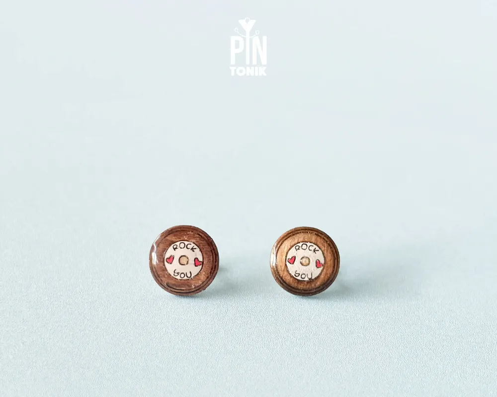 Jewelry - Retro Vinyl Records Funky Earrings - 60s Music Hippie Jewelry - Quirky Rock and Roll Gift - PINTONIK