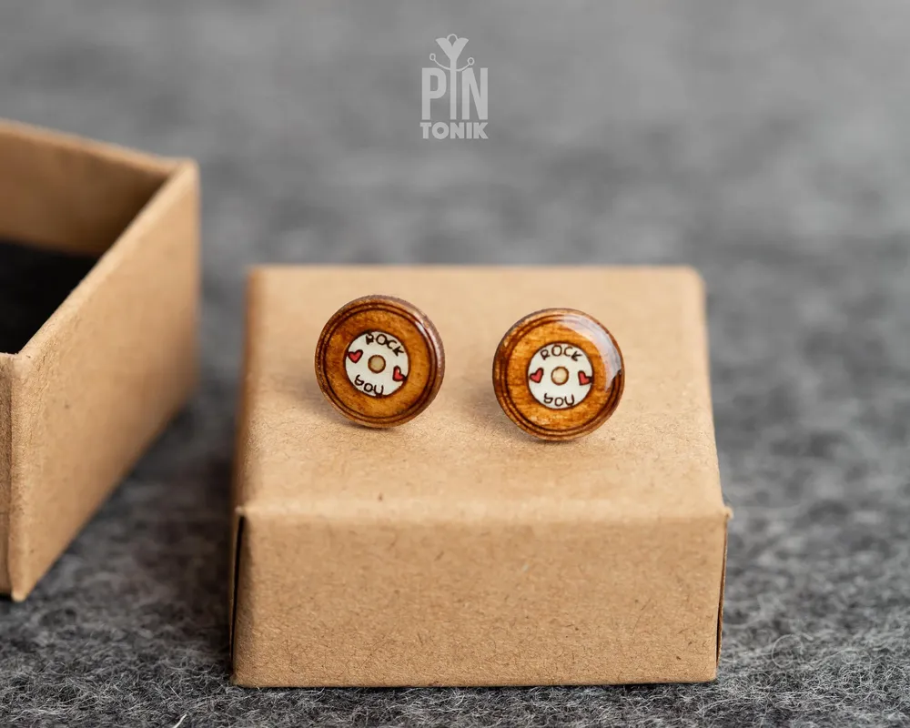 Jewelry - Retro Vinyl Records Funky Earrings - 60s Music Hippie Jewelry - Quirky Rock and Roll Gift - PINTONIK