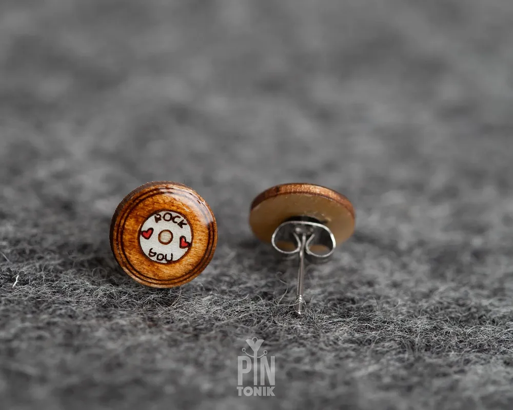 Jewelry - Retro Vinyl Records Funky Earrings - 60s Music Hippie Jewelry - Quirky Rock and Roll Gift - PINTONIK