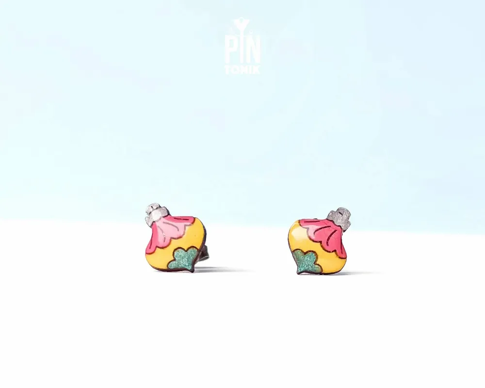 Jewelry - Retro Christmas Ornament Stud Earrings - Vintage Colorful Earrings - The Festive Frolics - PINTONIK