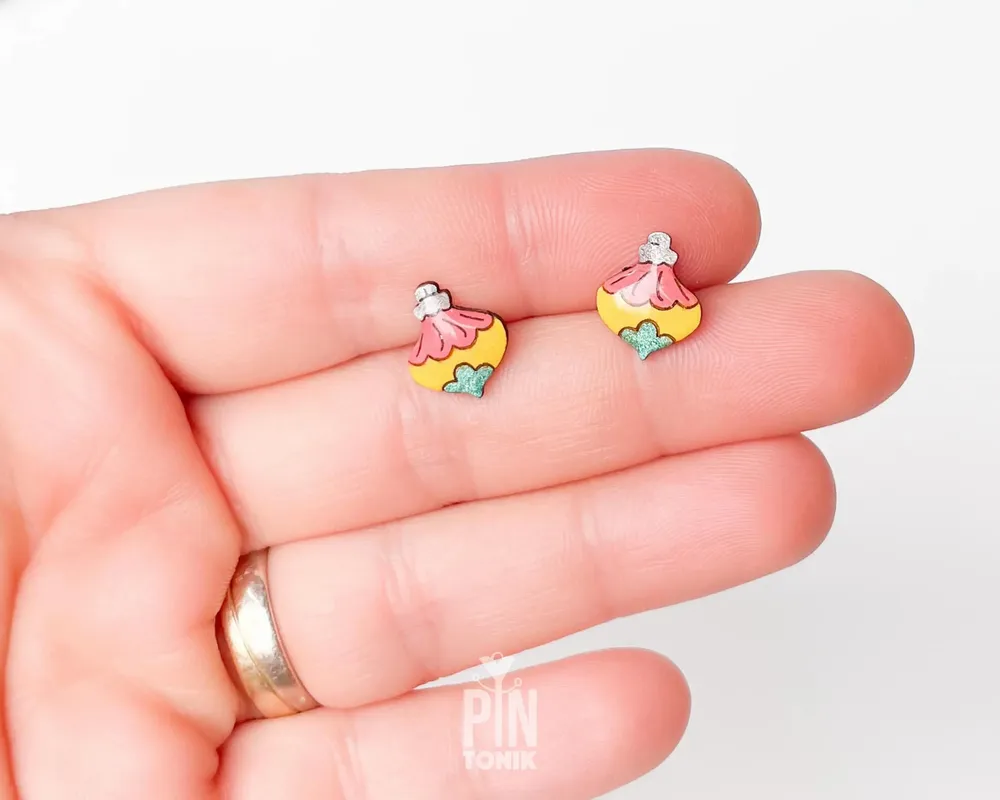 Jewelry - Retro Christmas Ornament Stud Earrings - Vintage Colorful Earrings - The Festive Frolics - PINTONIK
