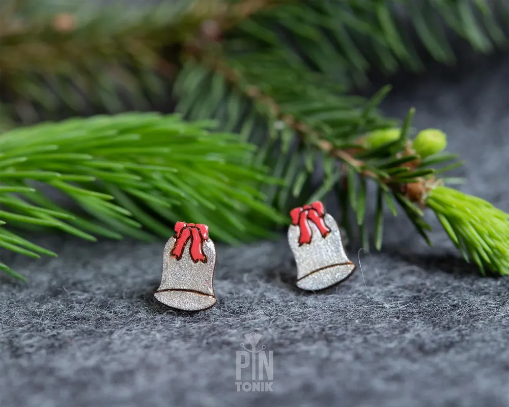 Jewelry - Silver Bells Stud Earrings - Funny Christmas Secret Santa Gifts - PINTONIK
