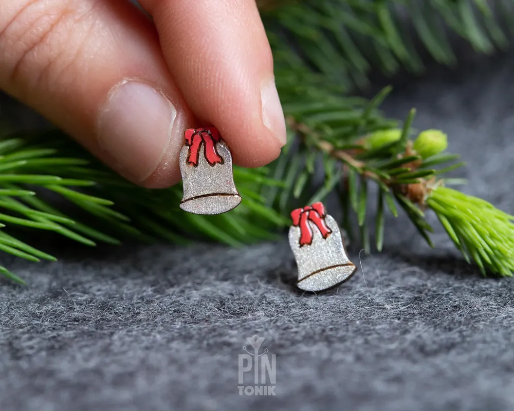 Jewelry - Silver Bells Stud Earrings - Funny Christmas Secret Santa Gifts - PINTONIK