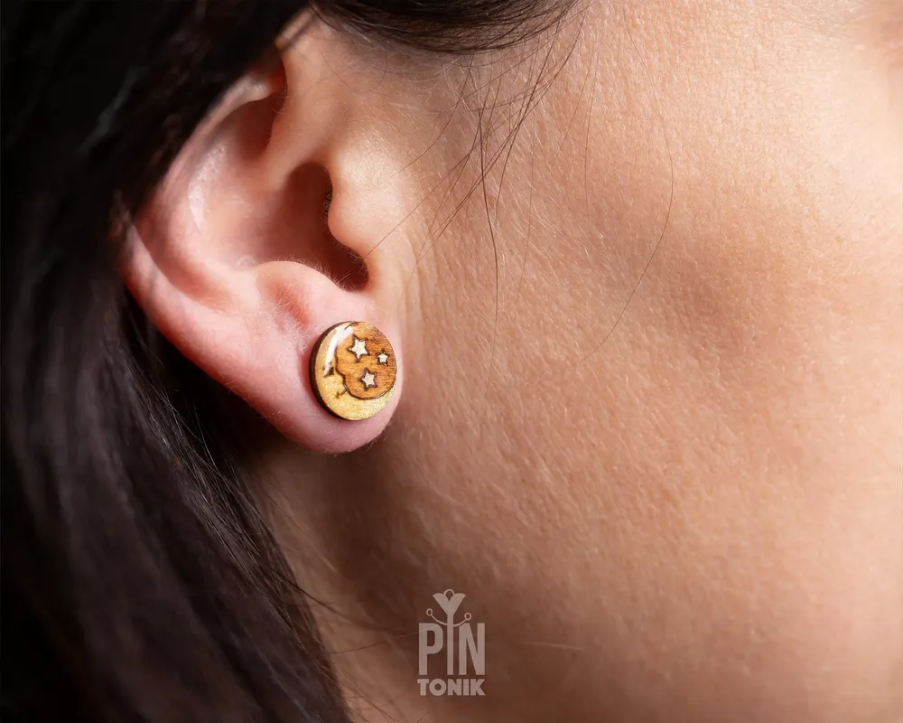 Jewelry - Crescent Moon Stud Earrings - Boho Moon Jewelry - Witchy Moon Phase and Astronomy Gifts - PINTONIK