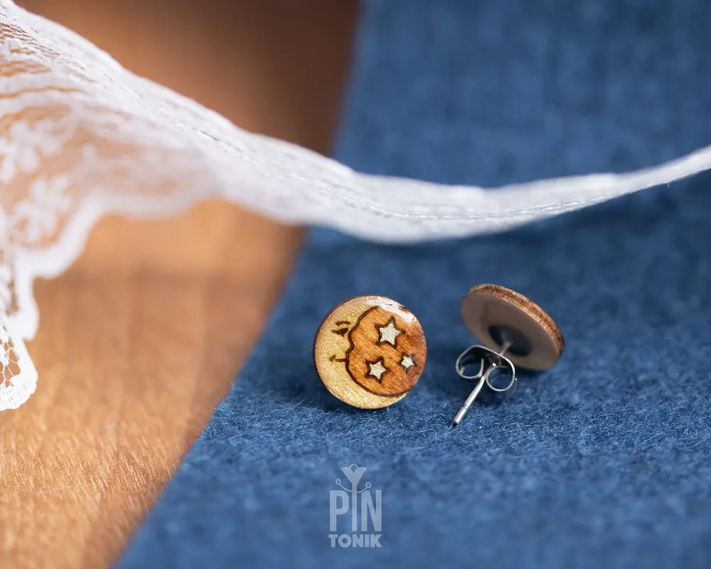 Jewelry - Crescent Moon Stud Earrings - Boho Moon Jewelry - Witchy Moon Phase and Astronomy Gifts - PINTONIK