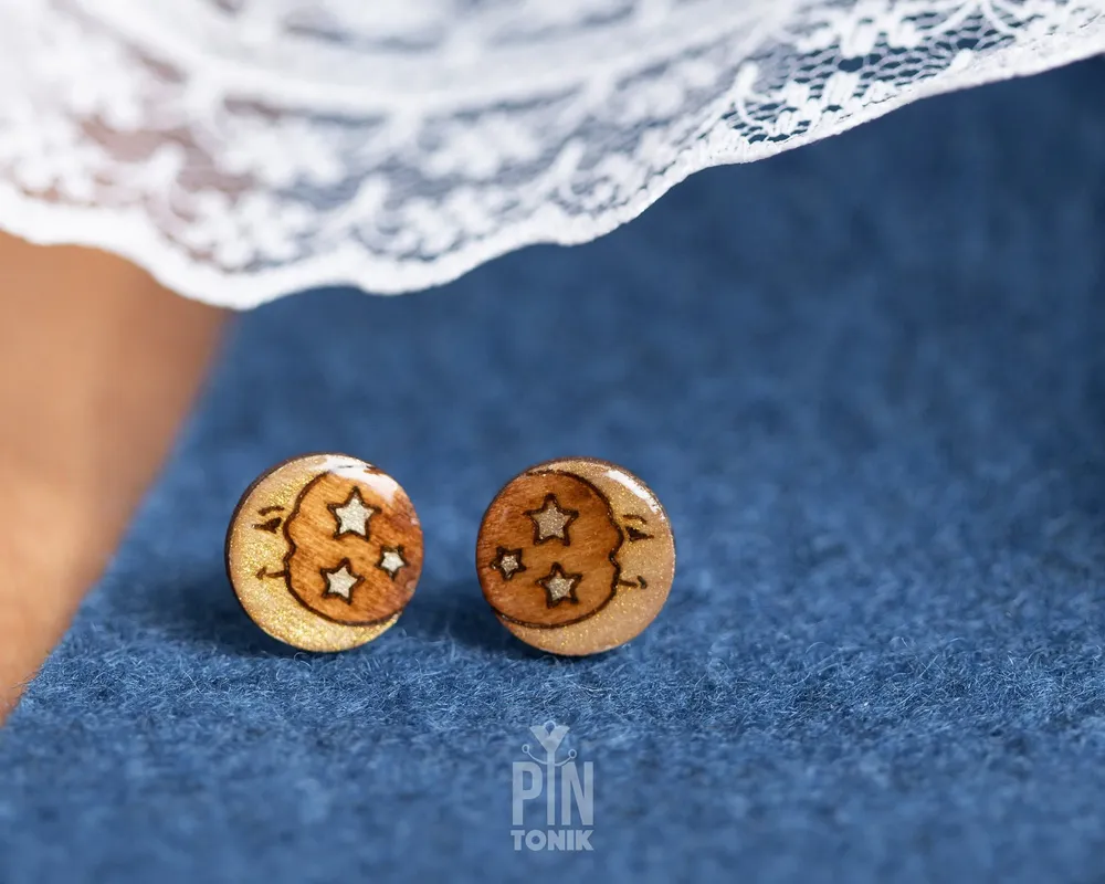 Jewelry - Crescent Moon Stud Earrings - Boho Moon Jewelry - Witchy Moon Phase and Astronomy Gifts - PINTONIK