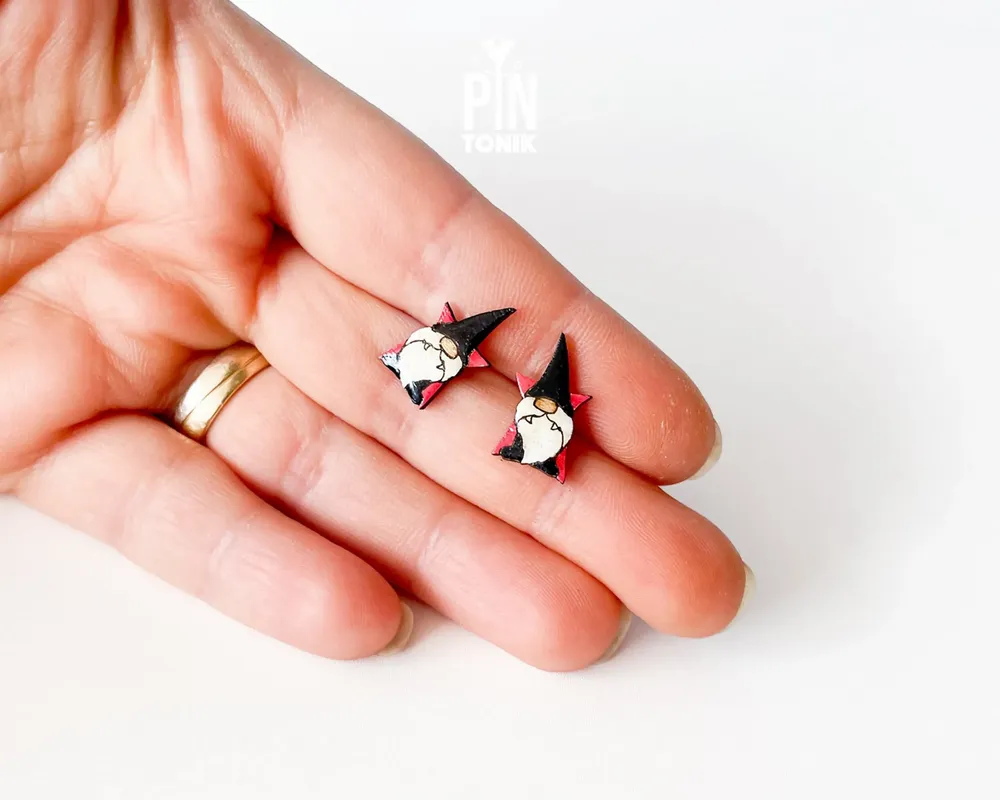 Bijoux - Boucles d'oreilles gnome vampire Dracula - Bijoux gothiques pour Halloween - PINTONIK