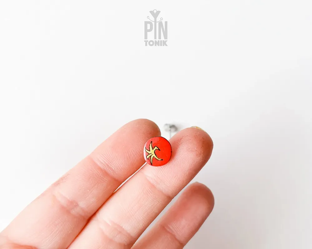 Jewelry - Tomato Earrings - Funky Fruit Stud Earrings - Funny Gifts - PINTONIK