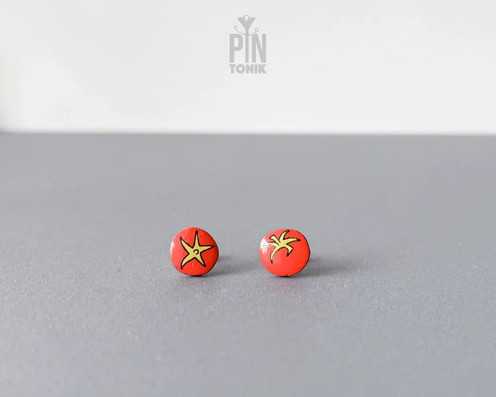 Jewelry - Tomato Earrings - Funky Fruit Stud Earrings - Funny Gifts - PINTONIK