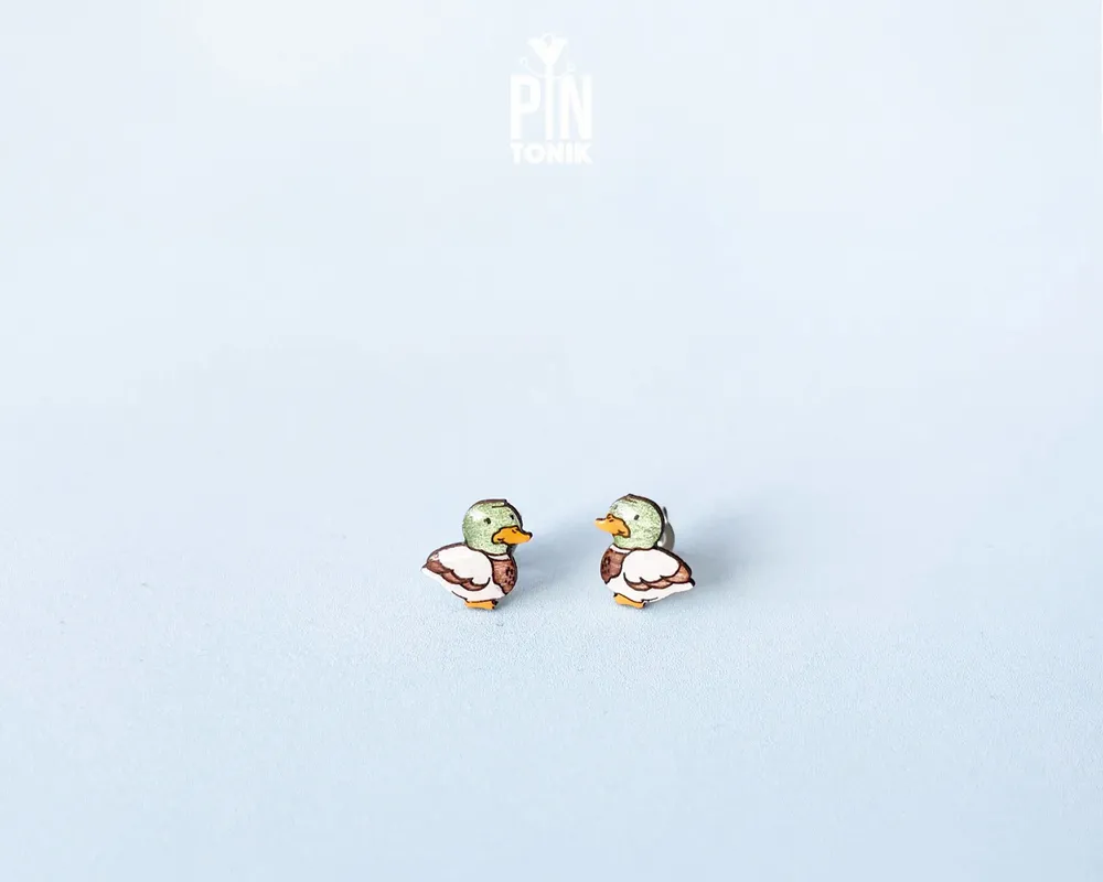 Bijoux - Boucles d'oreilles canard colvert - Boucles d'oreilles oiseaux originales, cadeau parfait pour les enfants ou les chasseurs de canards - Boucles d'oreilles fantaisie - PINTONIK