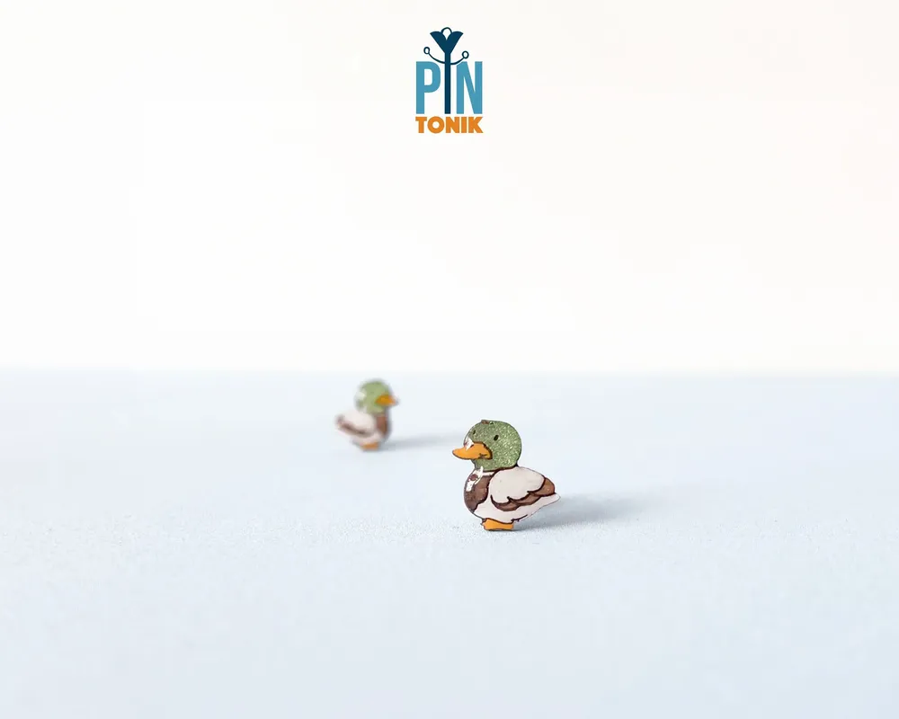 Bijoux - Boucles d'oreilles canard colvert - Boucles d'oreilles oiseaux originales, cadeau parfait pour les enfants ou les chasseurs de canards - Boucles d'oreilles fantaisie - PINTONIK