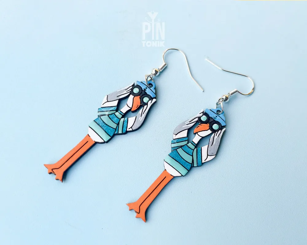 Jewelry - Fun Seagull Earrings - Bird Nerd Quirky Jewelry - Nautical Beach Earrings with Sterling Silver - PINTONIK