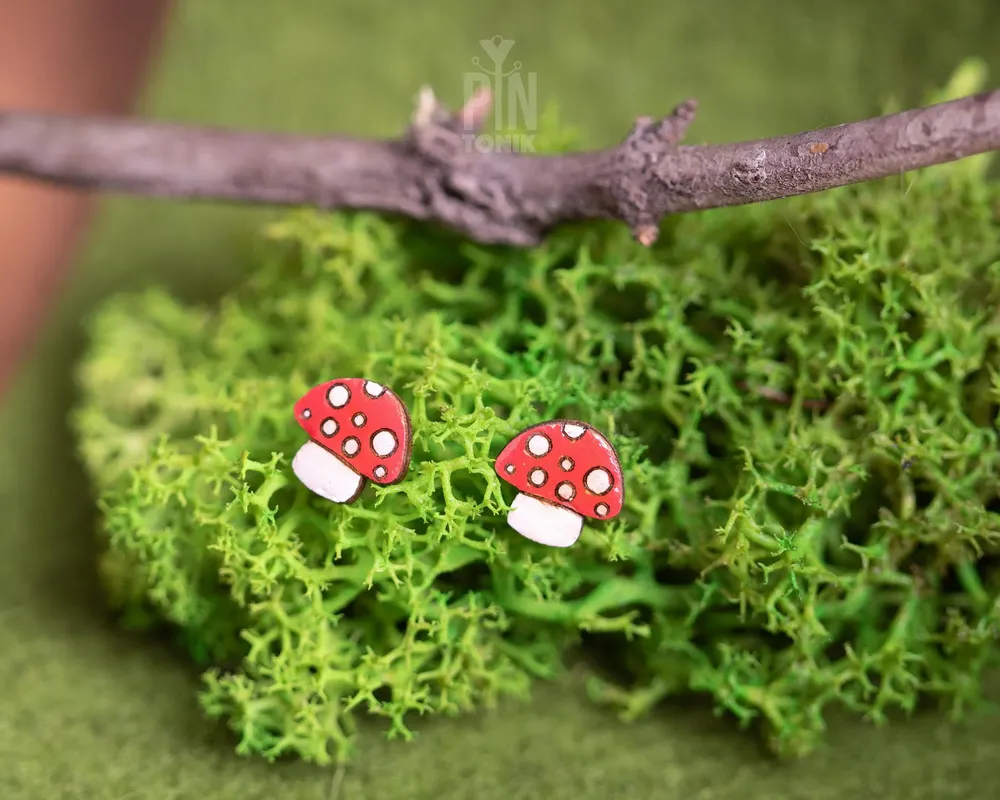 Bijoux - Boucles d'oreilles champignons magiques originales - PINTONIK