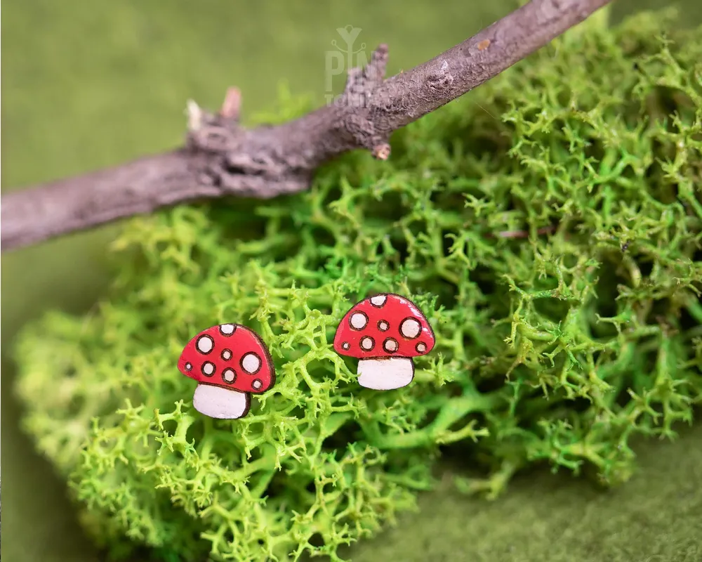 Bijoux - Boucles d'oreilles champignons magiques originales - PINTONIK