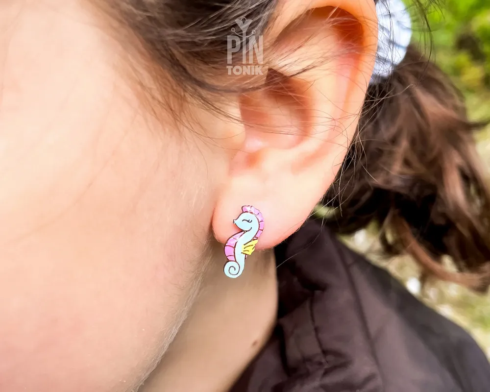 Jewelry - Seahorse Stud Earrings - Coastal Cowgirl Jewelry - 16th Birthday or Bestie gift - Dainty Funky Earrings, - PINTONIK