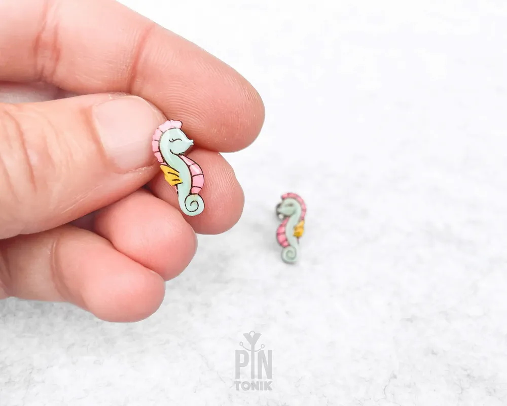 Jewelry - Seahorse Stud Earrings - Coastal Cowgirl Jewelry - 16th Birthday or Bestie gift - Dainty Funky Earrings, - PINTONIK