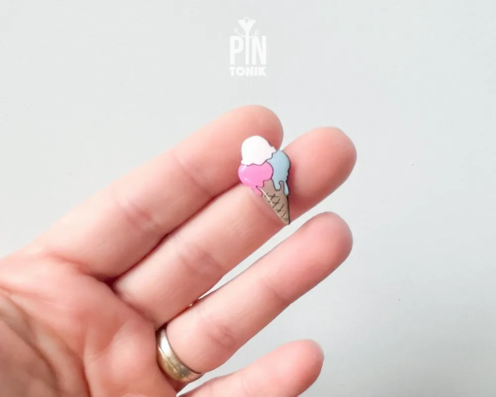 Jewelry - Gelato Lapel Pin - Italian Ice Cream Brooch - Miniature Food Pin - PINTONIK