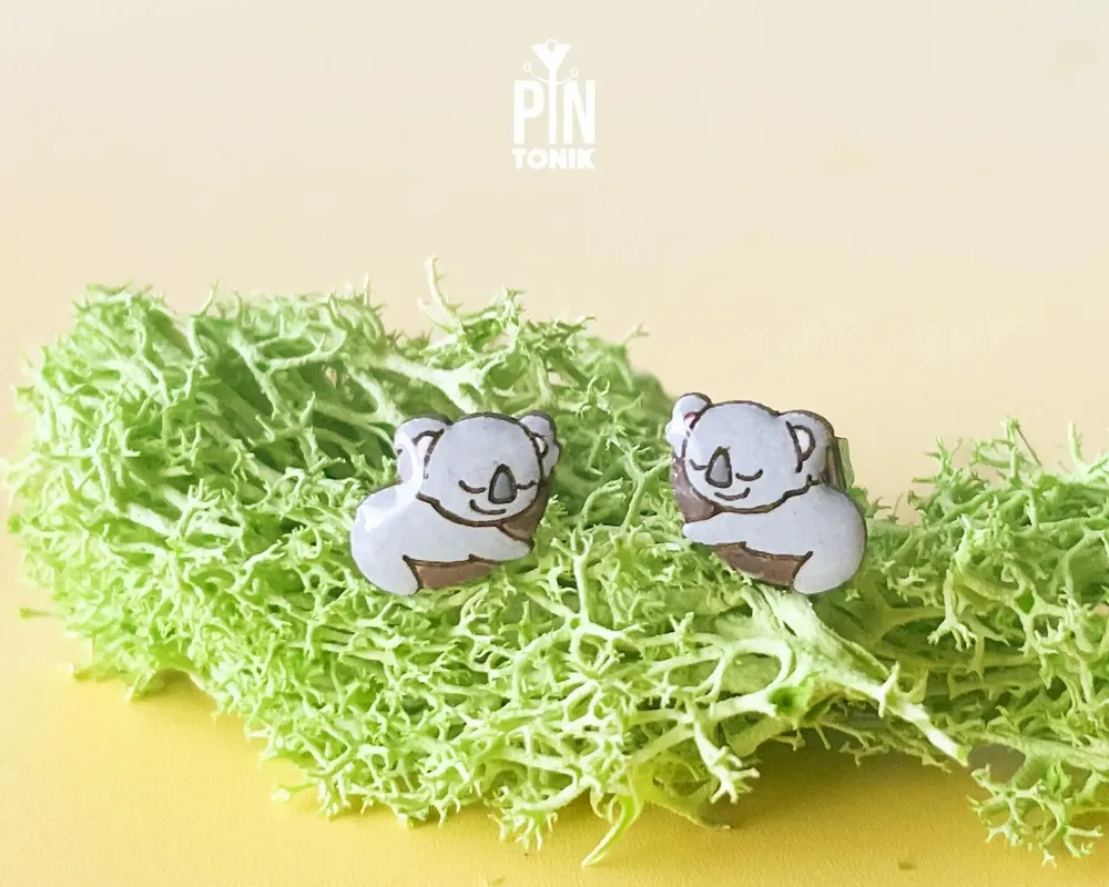 Jewelry - Tiny Koala Stud Earrings - Cute Animal Jewelry - Gift for Koala Bear Lovers - PINTONIK